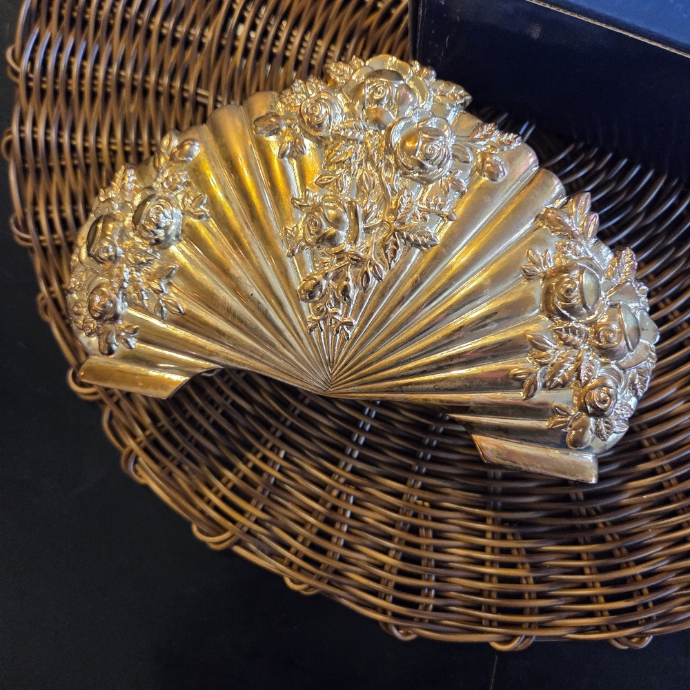 Royal Doulton Gold Plated Napkin Holder Old Country Roses Tableware Vintage RARE - Picture 4 of 13